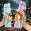 1PC Dancing Monkey Christmas 750ml Color Plastic Sports Water Bottle Leakproof Flip Straw Lid Suitable for Sports Office Home Use