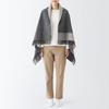 MUJI Шерстяное двустороннее одеяло угольно-серого цвета 80 x 130 см 83437589