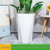 Высокий белый восьмиугольный керамический горшок