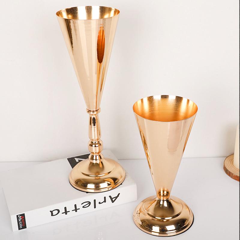 Металлическая подставка для цветов, свадебная ваза, украшение для стола, золотой подсвечник, реквизит для цветочной композиции на вечеринку, домашний декор