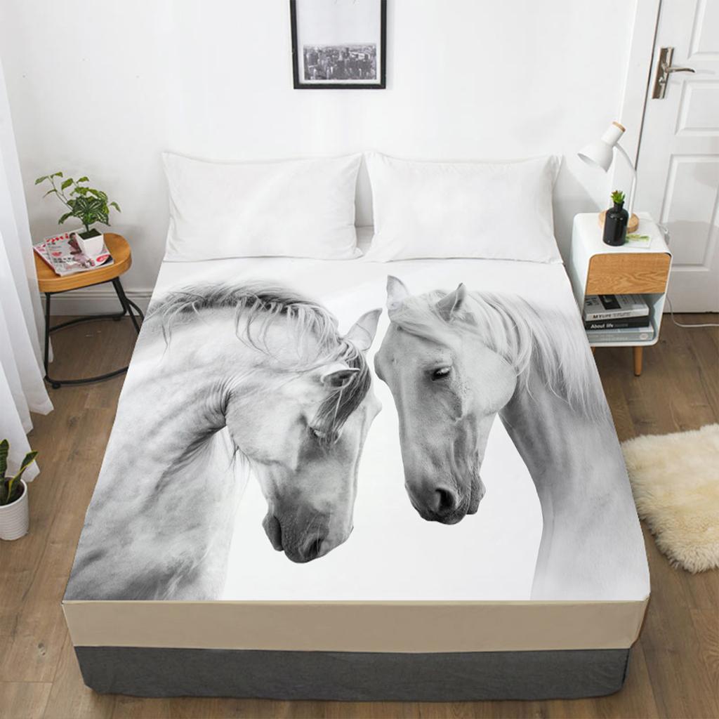 Постельная простыня с рисунком лесных животных, 3D-печать, наматрасник, простыня на резинке, постельное белье, одна штука