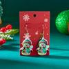 European and American Christmas jewelry set creative cute colorful snowman pendant acrylic necklace earrings
