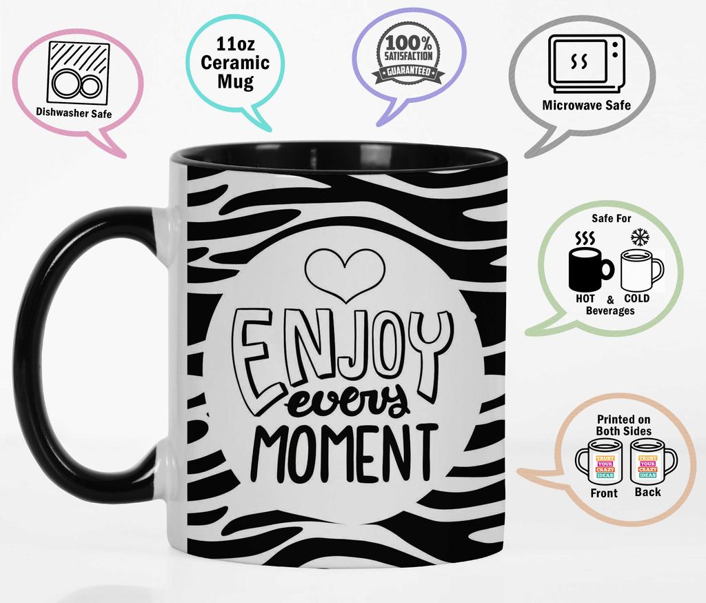 Inkdotpot 11 унций керамические кофейные кружки Наслаждайтесь каждым моментом Позитивное мышление Цитаты Подарок для