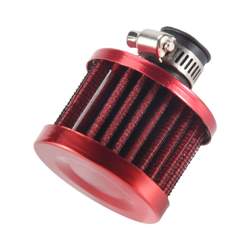 13Mm Oil Mini Breather Cold Air Filter Fuel Crankcase Engine For Car Color:Silver