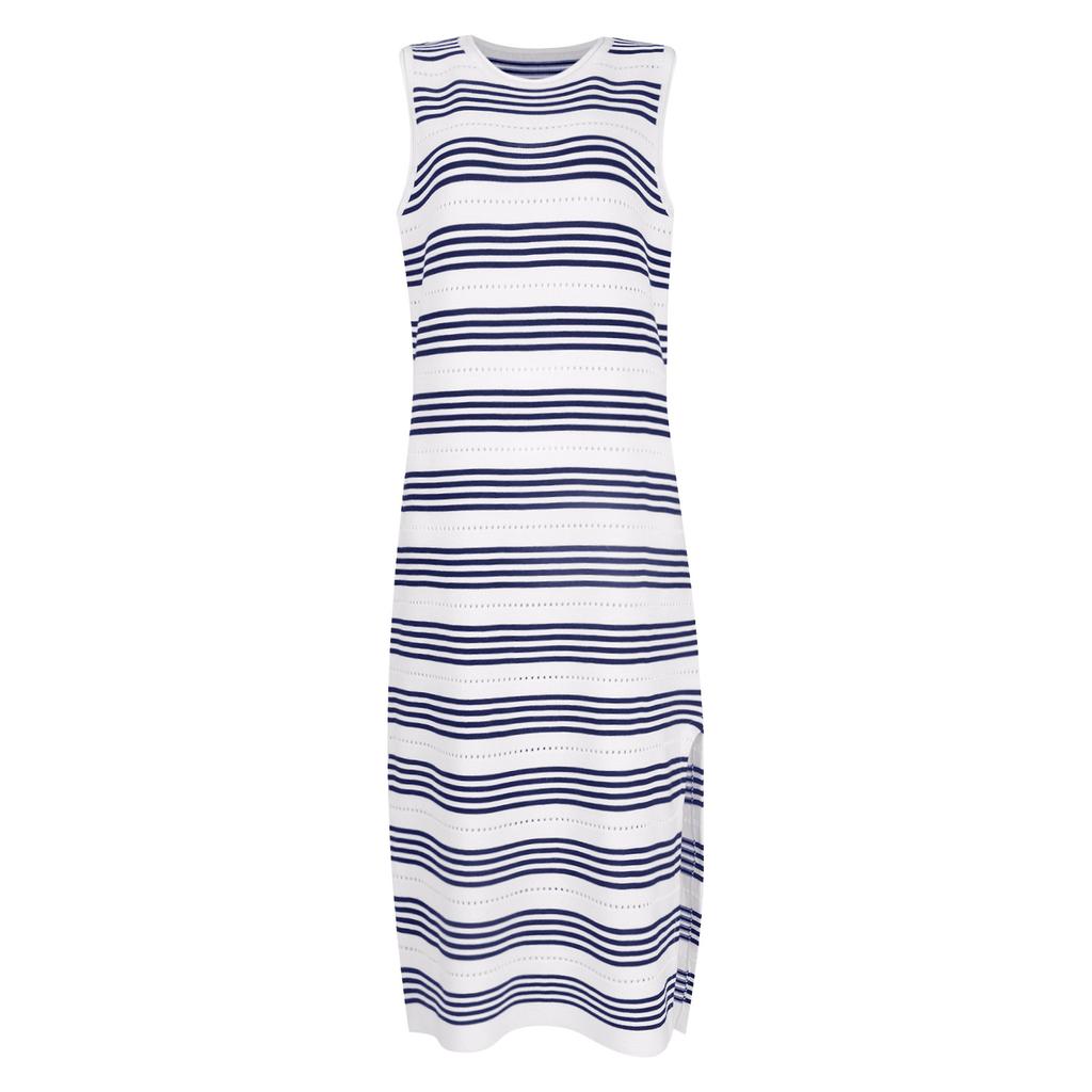 Женское летнее облегающее платье миди без бретелек с вырезами и длинными облегающими платьями