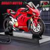 1/10 Ducati V4S S1000RR H2R Alloy Die Cast Motorcycle Model Vehicle Collection Sound and Light Off Road Autocycle Toys Car
