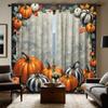 2 шт. цифровая занавеска HD с принтом серая Галстук Хэллоуин тыква кленовый лист домашний декор стиль Украсьте гостиную спальню Носите штангу