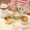 304 Stainless Steel Insulated Bento Box Microwave Heatable Round Sealed Thermal Lunch Box For Kids Students Food Container