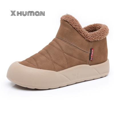 Женские хлопковые ботильоны с подкладкой, зимние, утолщенные, водонепроницаемые, теплые, универсальные, короткие, большого размера