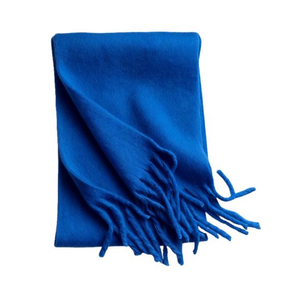 Women Winter Scarf Solid Color Thickened Warm Shawl Scarf with Tassel Design Cold Weather Fashion Accessories