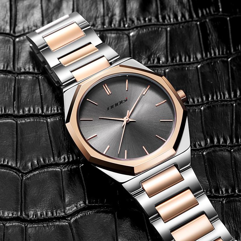 SINOBI Брендовые мужские часы, модные деловые кварцевые наручные часы, водонепроницаемые мужские повседневные часы