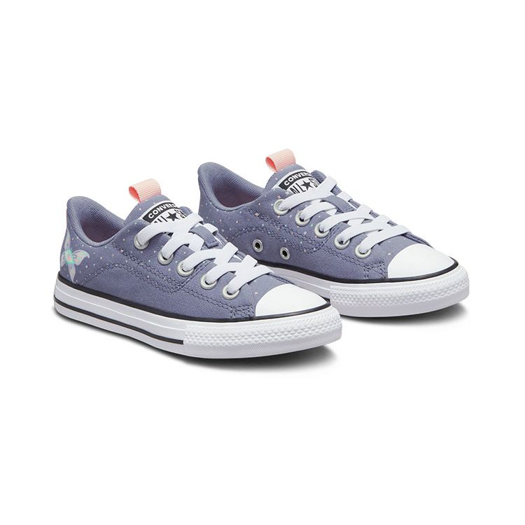 Converse All Star Series Comfortable Versatile Durable Low Top Kids Canvas Shoes Kids Sneaker Violet A01707C