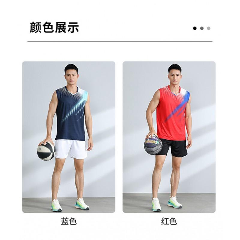 Mens Sleeveless Badminton Set Quick-Dry Vest Shorts Sport Training Outfit