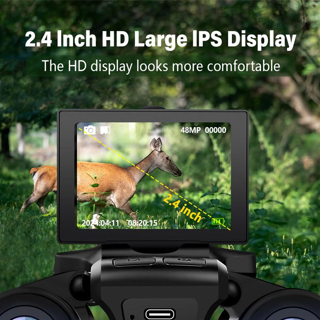 12x32 Digital Binoculars with Camera 2.5K UHD 48MP 8X Digital Zoom Binoculars Video Camera with 2.4 Inch Color Screen for Bird Watching 128GB