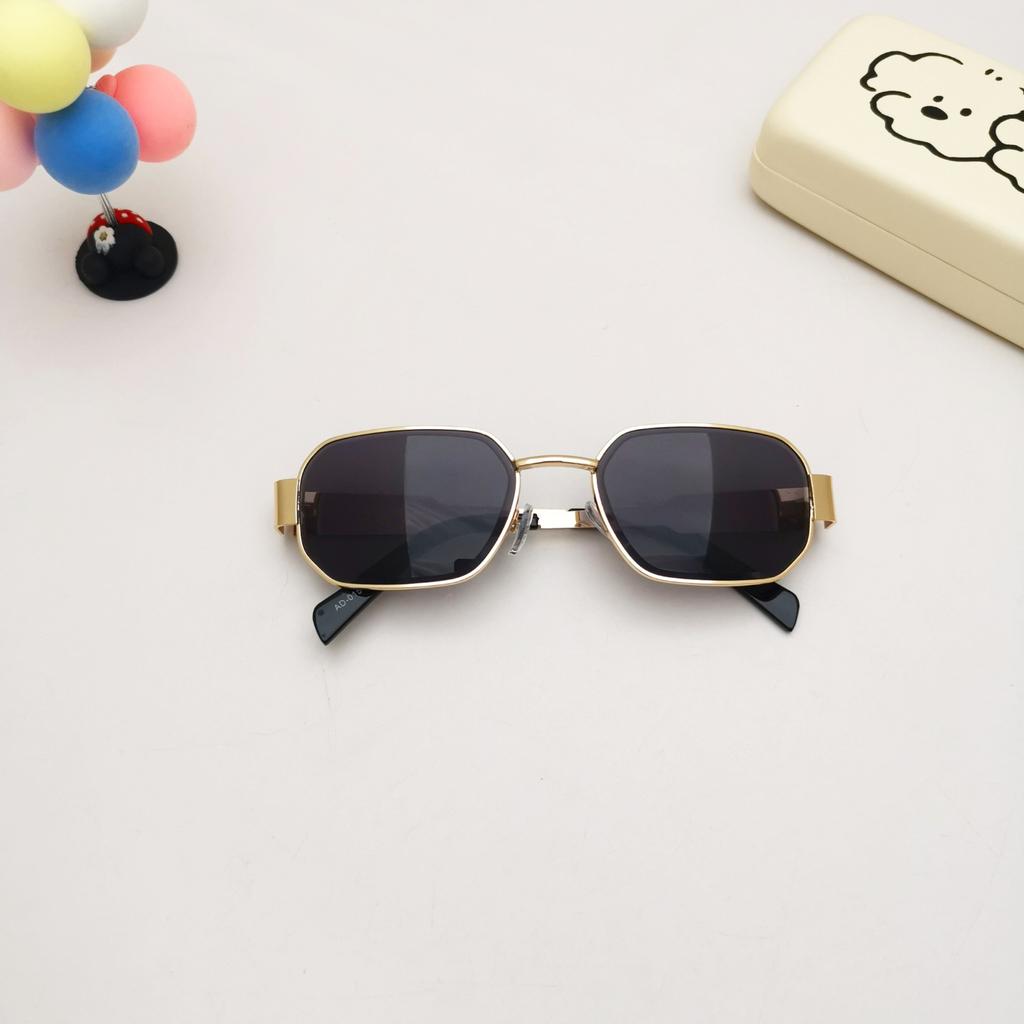 Солнцезащитные очки с металлической оправой и полигональными линзами для мужчин и женщин, уличная фотография, отпуск, солнцезащитные очки, персонализированные ретро-очки