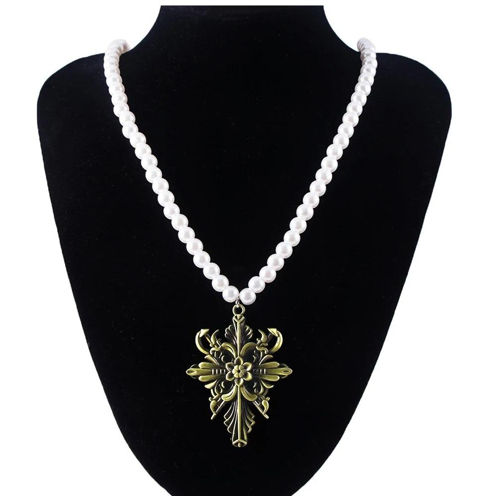 Ожерелья для косплея Residents Evils 8 Village, дочь Димитреску, Даниэла Бела, кружевное колье с цветочным воротником, украшения на Хэллоуин