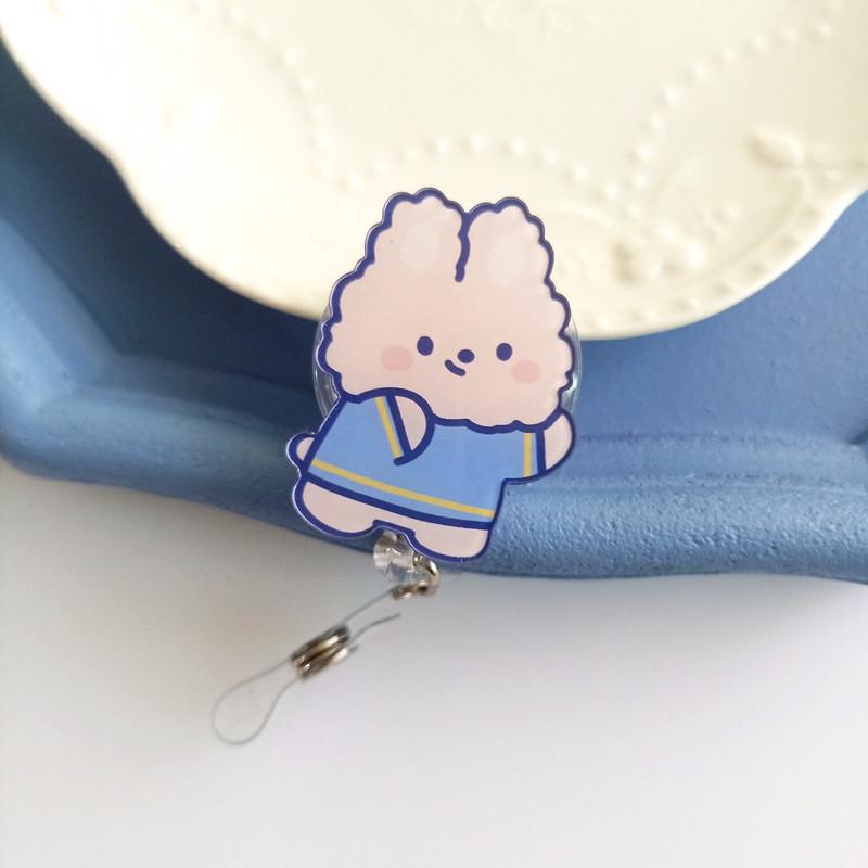 Easy To Pull Badge Holder Clips Name Card Exhibition Enfermera Retractable Badge Reel Cartoon Acrylic ID Card Holder