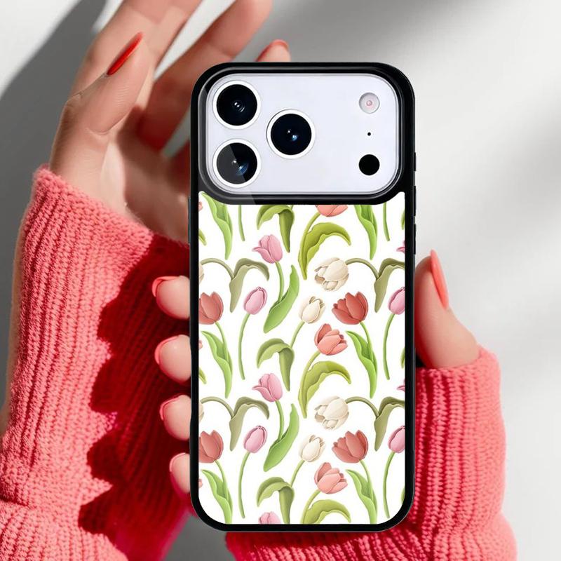 Цветочный чехол для телефона с тюльпанами, весенний, для iPhone 17 Air 16e 15 14 13 Pro Max, задняя крышка для 12 11 Pro, Coque