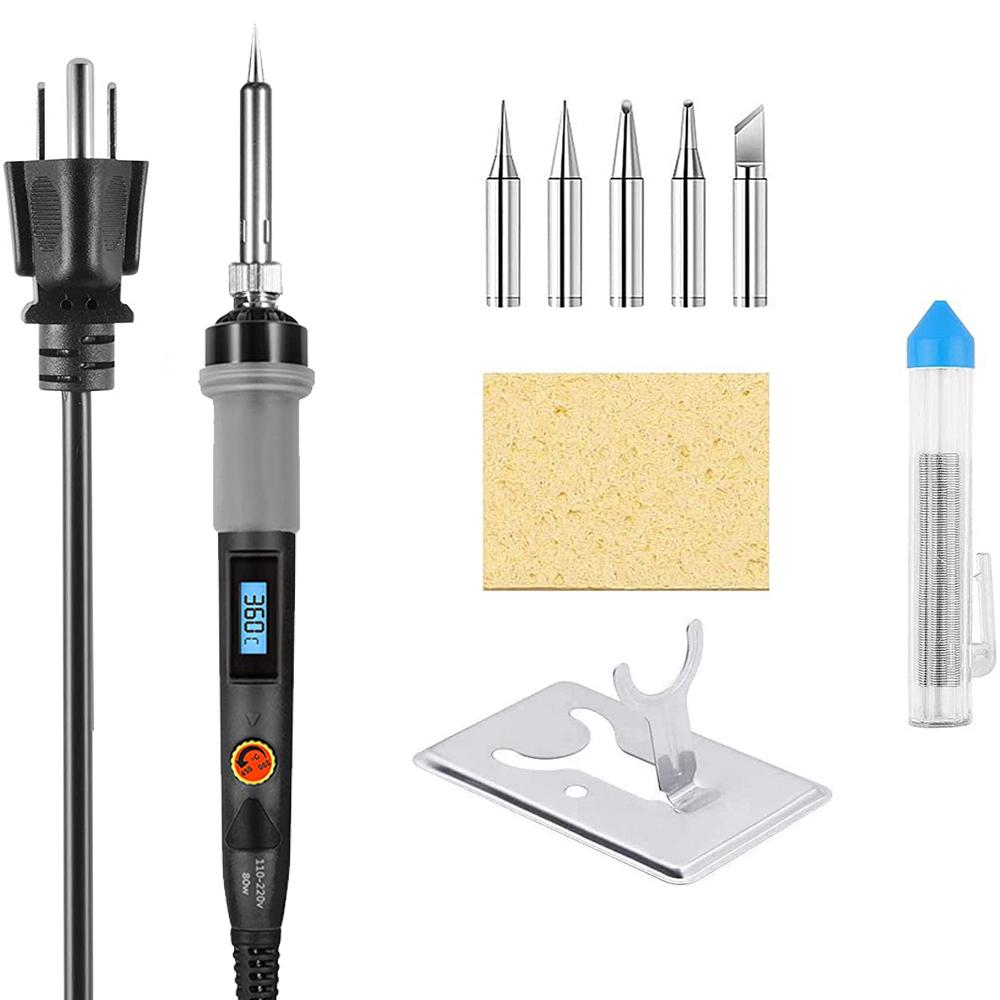 Soldering Iron Kit 80W Adjustable Temperature Welding Tool Pen ON/OFF