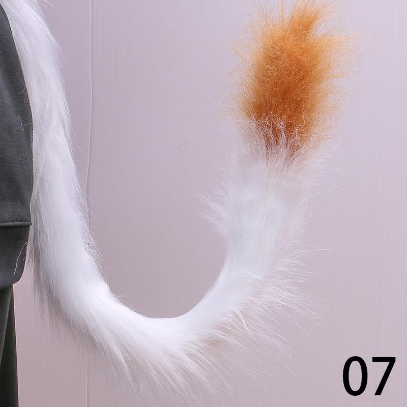 1PC Fox Cosplay Upturned Accessories Cat Tail Long Plush Simulation Beast Kids Lolita Costume Wolf
