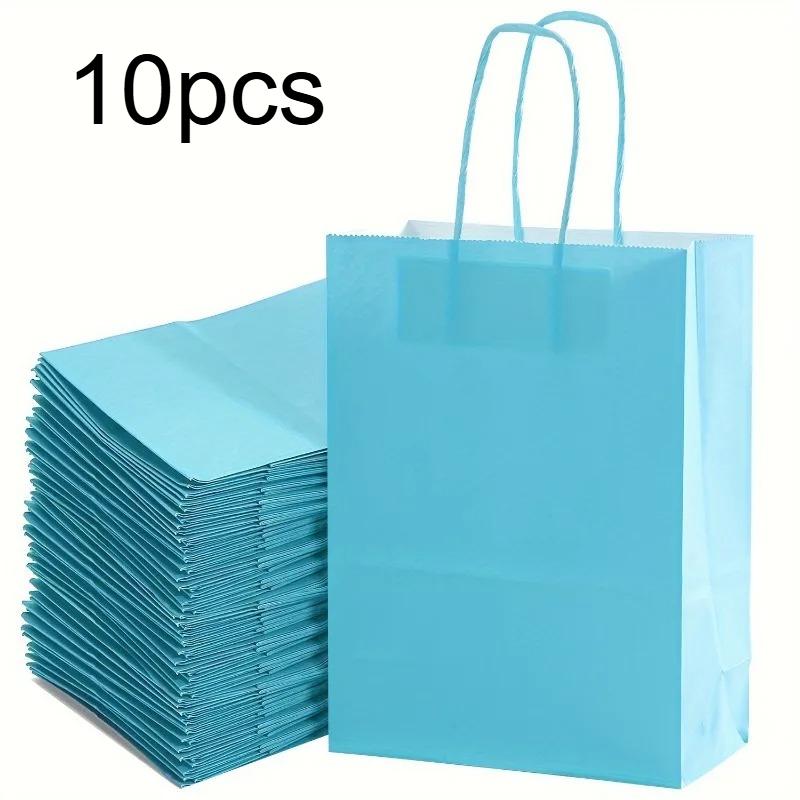 10pcs Paper Gift Bags Versatile Shopping Bags Reusable Colored Kraft Bags Gifts Storage Craft Projects Decorative Paper Bags