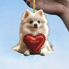 Dog Ornament Valentine's Day Acrylic Animal Hanging Decoration Cartoon Puppy Pendant for Car Rearview Mirror