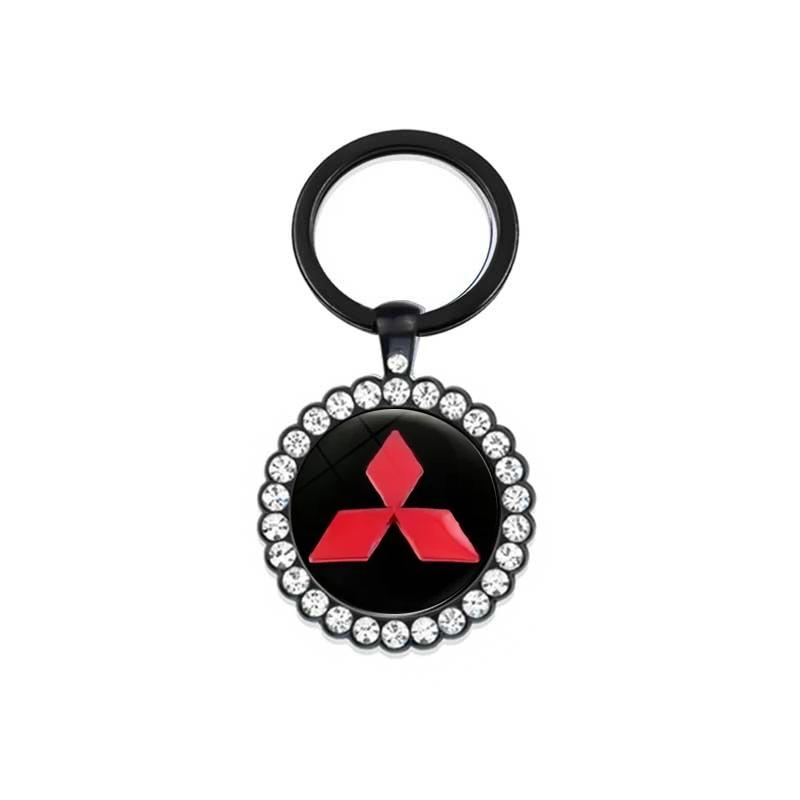 Alloy Car Logo Key Rings Chain Holder Gift for Mitsubishi Ralliart Lancer ASX L200 Colt Pajero Outlander Eclipse Galant Montero