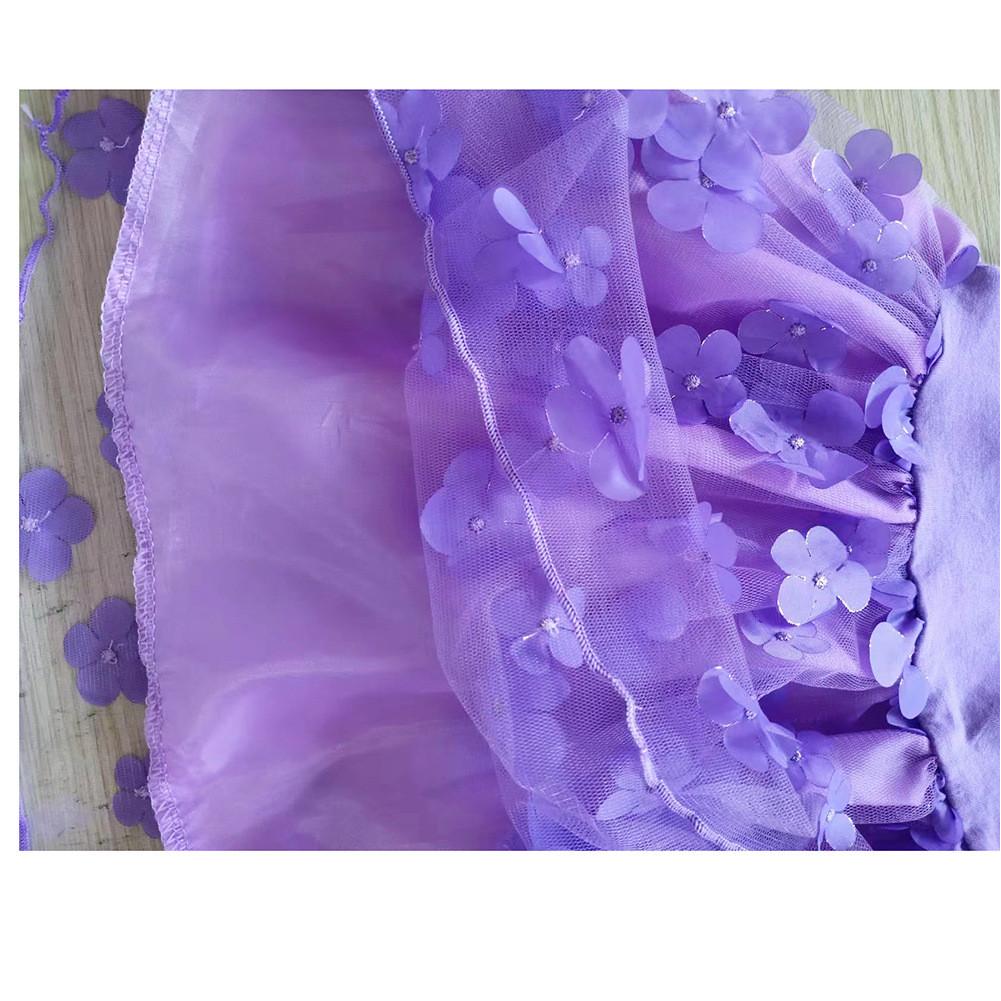 Kids Girls Anime Cartoon Rumi Zoey Mira Printing Ruffle Short Sleeve Cotton Casual Flower Mesh Dress