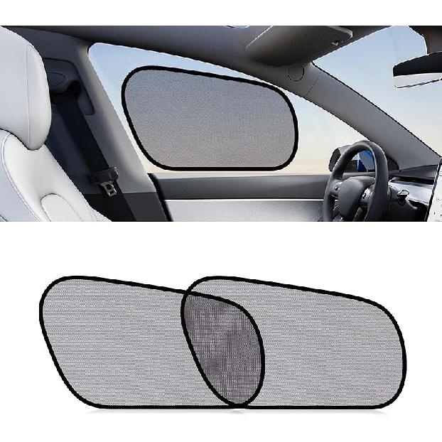 XCBYT Tesla Model Y Car Window Shades For Baby | 4 PCS Cling Side Window Sun Shade For Sun Blocker, Heat Ulation | Semi-Transparent Car Privacy
