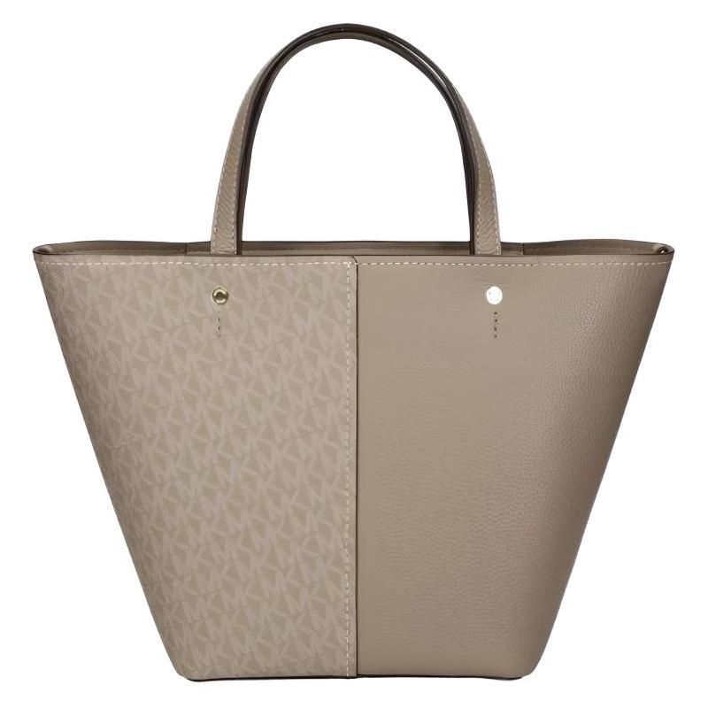 Michael Kors Сумка-кроссбоди-тоут женская средняя из покрытого канваса с монограммой Flora, бежевая