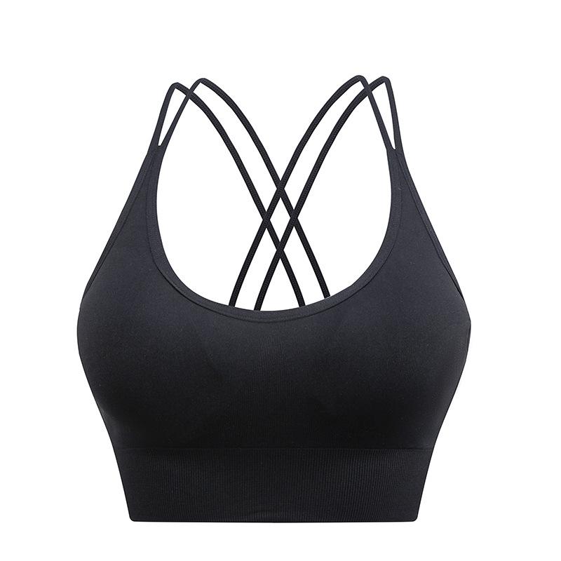 Large Size Cross Beauty Back Sports Bra No Steel Ring Gather Shockproof Fitness Breathable Vest Sports Bra