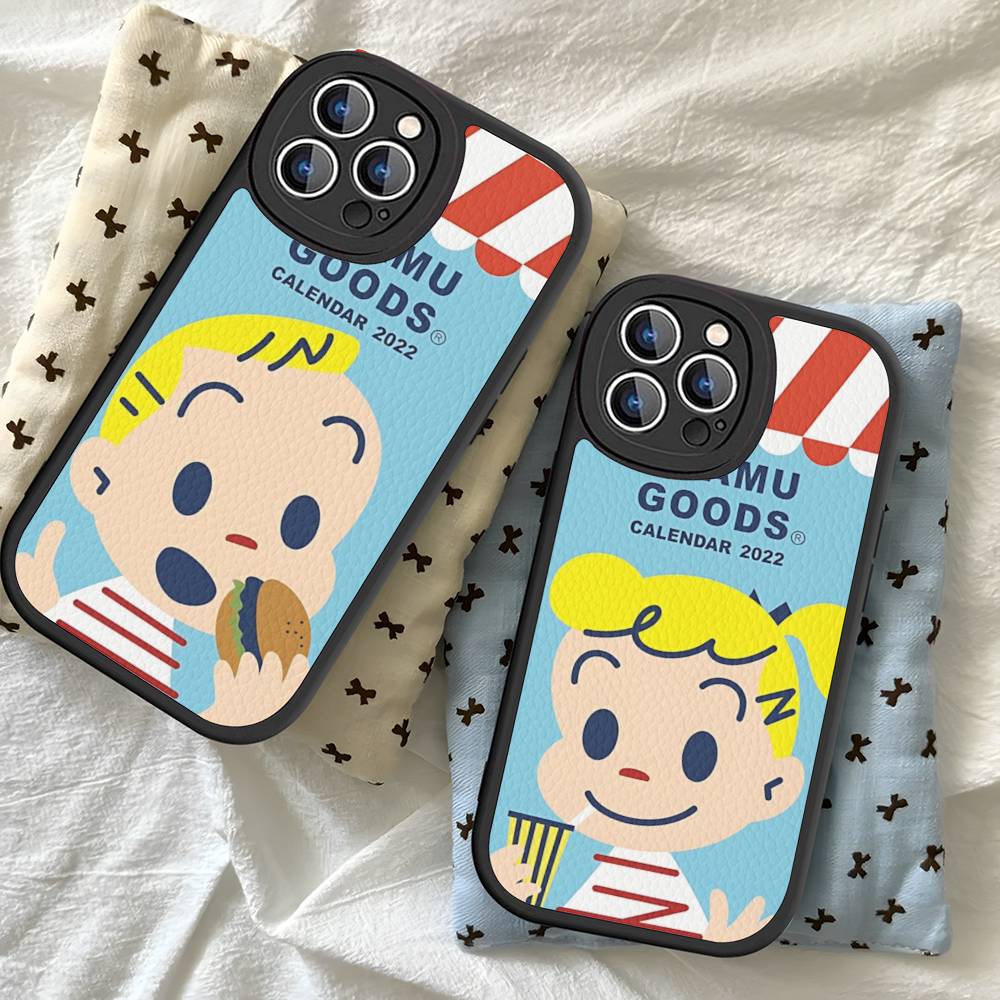 Кавайи O-OSAMU-G-GOODS Милый чехол для телефона для iPhone 16 15 14 13 12 11 Pro Max Plus Мягкий кожаный чехол