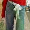 Y2K Цветочный Бант Кружевной Пояс Длинный Завязывающийся Тонкий Пояс для Талии Элегантное Платье Джинсы Декоративный Пояс Многофункциональный Кружевной Шарф Волосы
