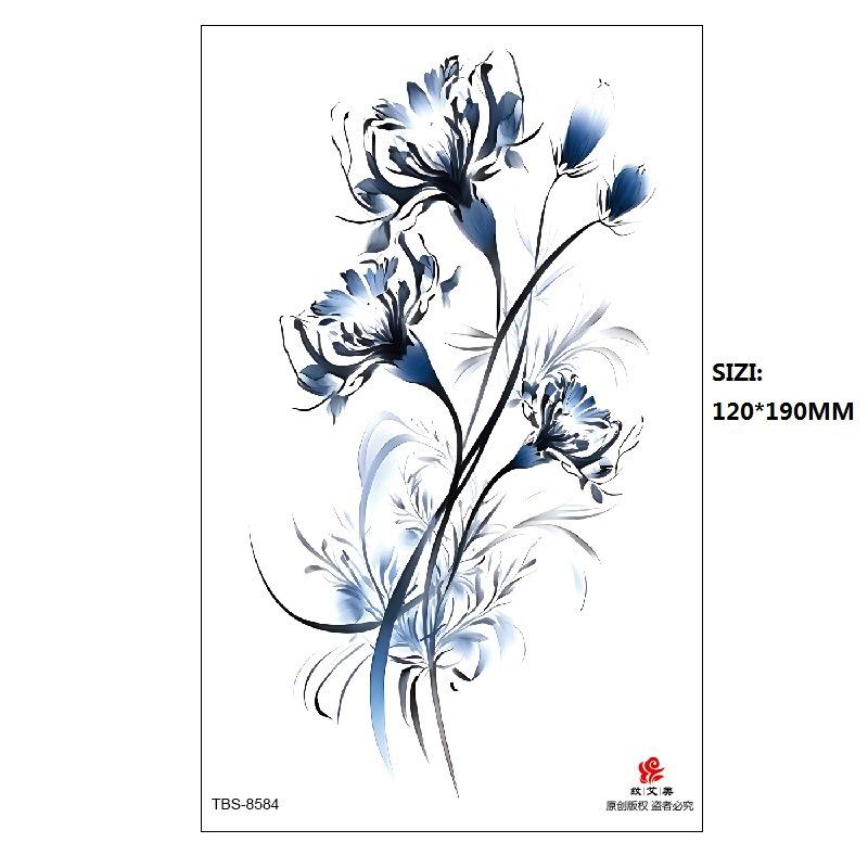 Ручная роспись оригинальный цвет цветок лиса феникс женская имитация татуировки переводная татуировка наклейка