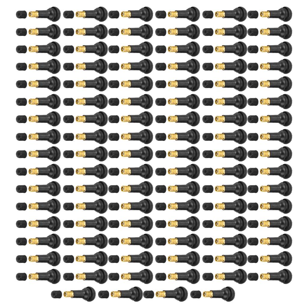100Pcs Universal TR412 TR413 TR414 Snap-in Car Tubeless Tyre Valve Stems Rubber Alloy Vacuum Tire Air Valve for Auto Motorcycle