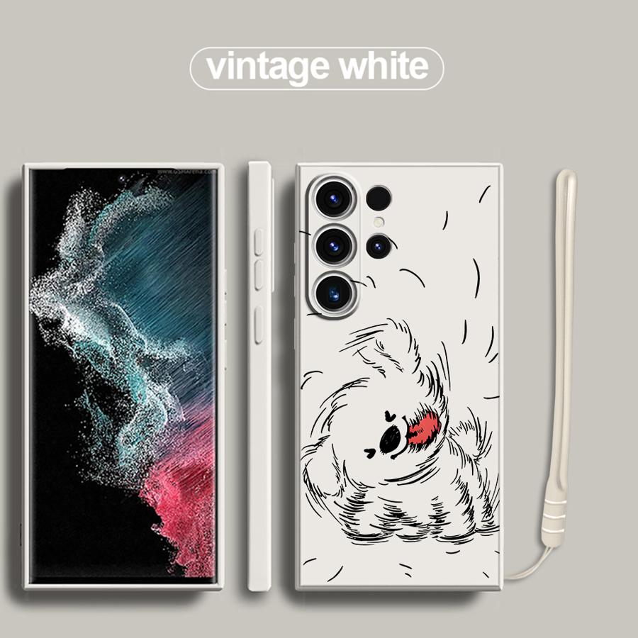 Cartoon Dog Phone Cover Case for Samsung Galaxy S25 S20 FE S25Edge S21 Plus S23 Note 20 10 Ultra S24 Ultra S22
