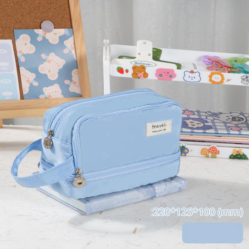 Pencil Bag for School Students with Large Capacity Multi-functional Pen Case Macaron Color Matching Cute Pencil Case
