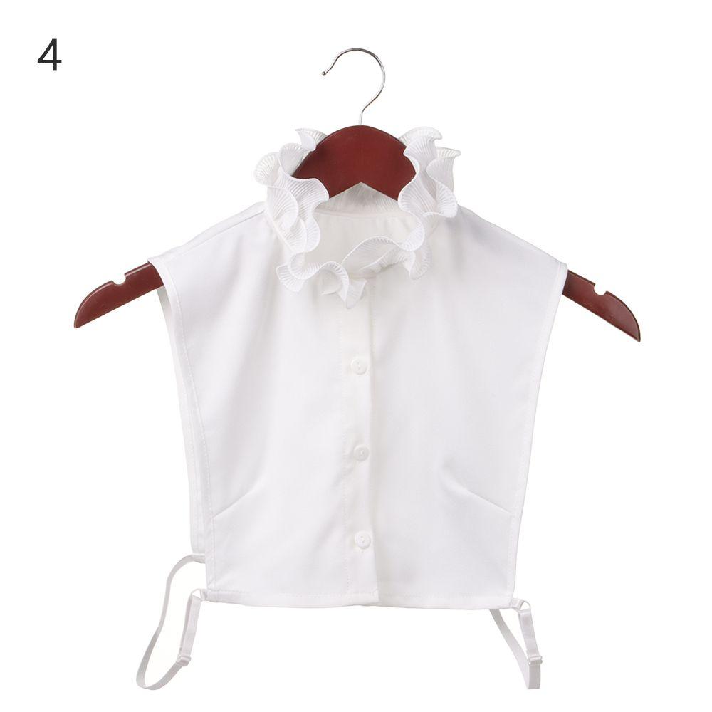 Front Tie White Lapel Fake Collar Blouse Detachable Collar Fake Women Vintage Lace Ladies False Blouse Collar Half Shirt
