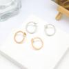 Новые круглые серьги из нержавеющей стали с гальваническим покрытием, французские легкие роскошные серьги в стиле темперамент, модные геометрические серьги для женщин