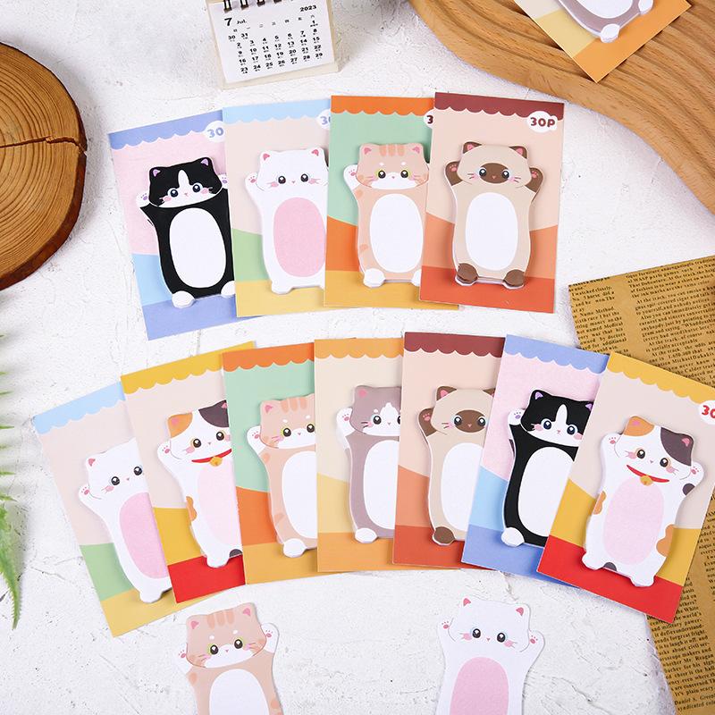1 Pcs Cute Kawaii Cat Kitty Sticky Notes Sticker Memo Pad Scrapbooking School Office Supply Stationery Gift Bookmark