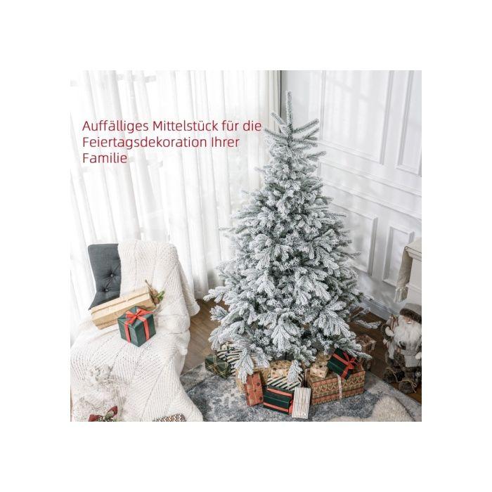 Sapin de Noël artificiel - MUVOE - 180 cm - Effet enneigé - Ignifugé - Base métallique