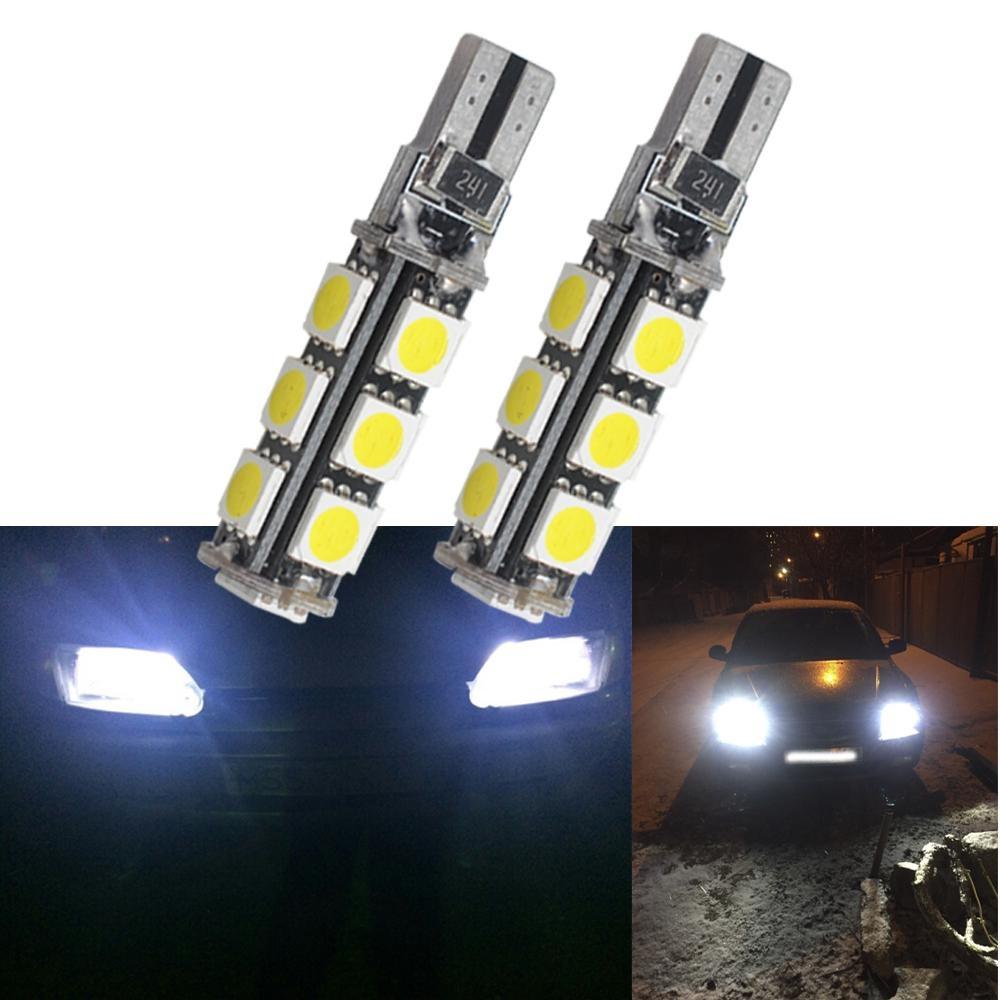 2X T10 W5W 5050 13SMD 9SMD белые внутренние светодиодные лампы для автомобиля, клиновидные лампы для чтения, супер яркие, DC 12 В