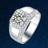 Ring, Smart, Vast and Bright Ring for Men, Pt Platinum Plated Imitation Moissanite Ring, Men's Ring, Men's Trendy 2 Carat