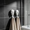 Damage-free Wall Hanger 2Pcs Hook Up, 3D Printed Skull Design Hooks, No Drilling Industrial Style Mount Hanger, Waterproof Bathroom Storage for Towels