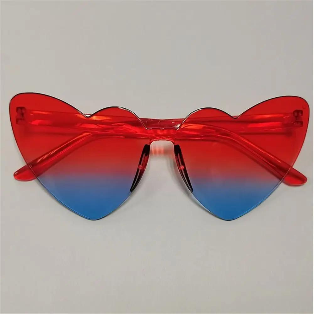 UV Protection Lightweight Comfortable Durable High Quality Multi Colored Lenses Female Male Sun Glasses Heart-shaped