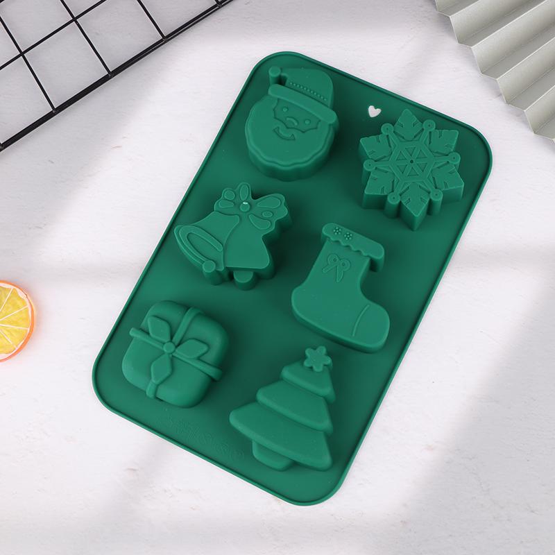 Силиконовые формы для мыла, 6 форм, рождественские стили, формы для Санта-Клауса, снеговика, праздничные формы для выпечки помадки своими руками