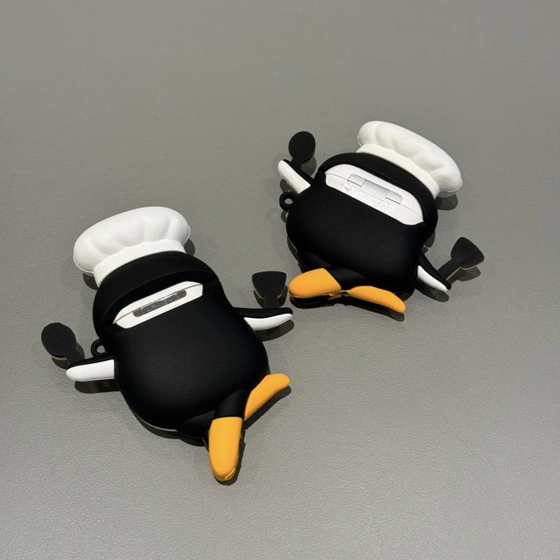 Niche abstract elegant penguin suitable for airpodspro1 protective case 1 apple earphone case 1 generation 1 generation pro1 soft