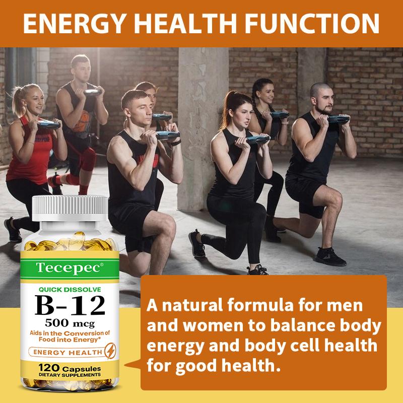 Vitamin B12, mannitol, 500mcg 120 Capsules Dietary Supplement