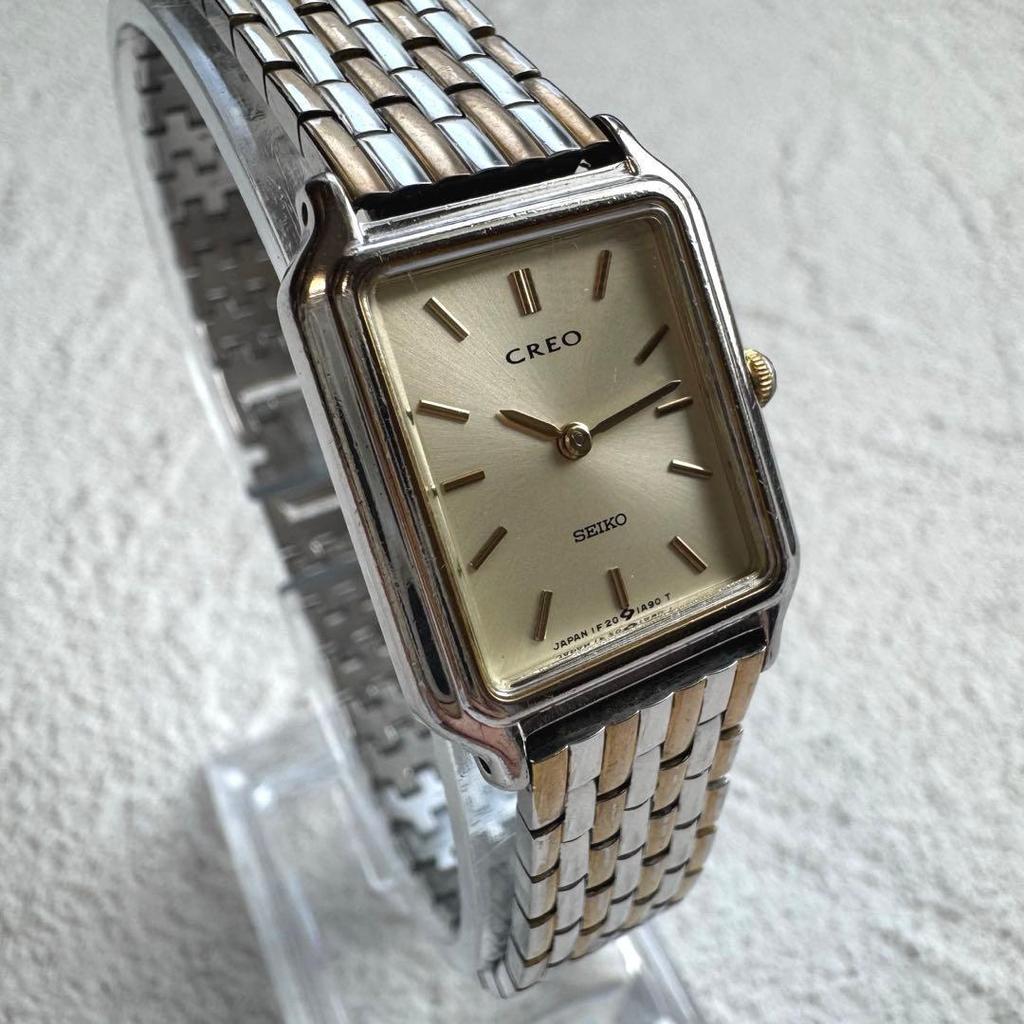 Б/у [Новая батарейка] Женские часы SEIKO CREO Tank Combi