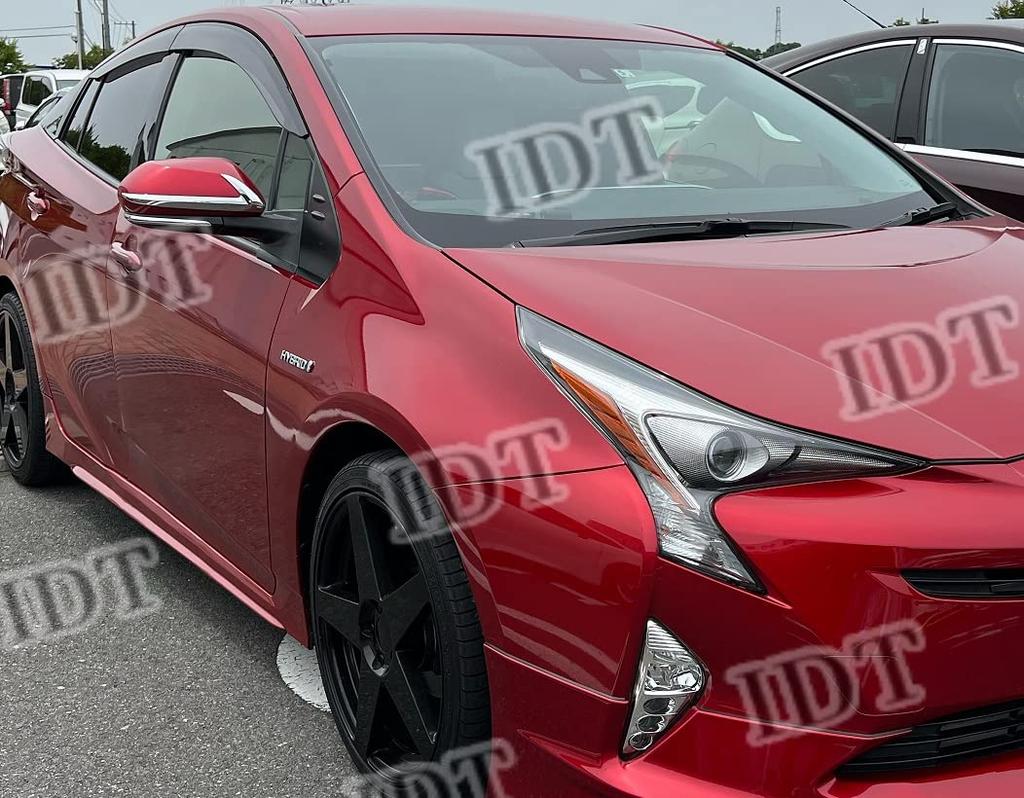 IDT Chrome Door Mirror Garnish, Side Mirror Cover Trim, Custom Parts for the 50 Series Prius PHV (Includes Mini Cloth)